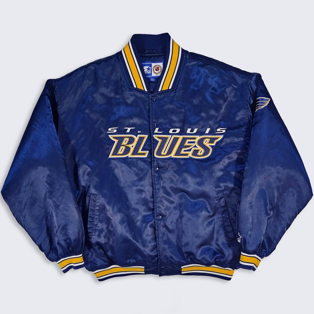 St Louis Blues Vintage 90s Starter Satin Bomber Jacket